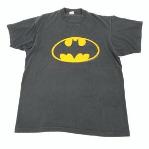 Vintage 1990 Batman Logo Single Stitch Short Sleeve T-Shirt Size XL Adult Black